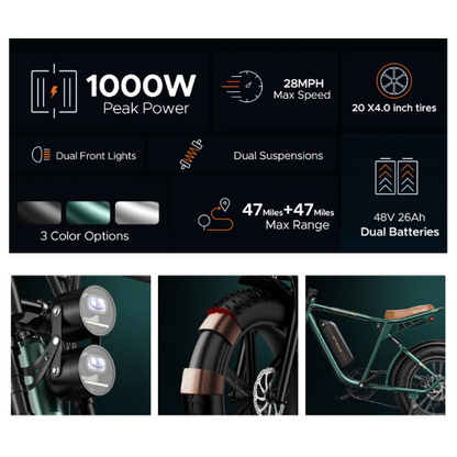 ENGWE M20 - Dual Suspension Long Range eBike (Single Battery)